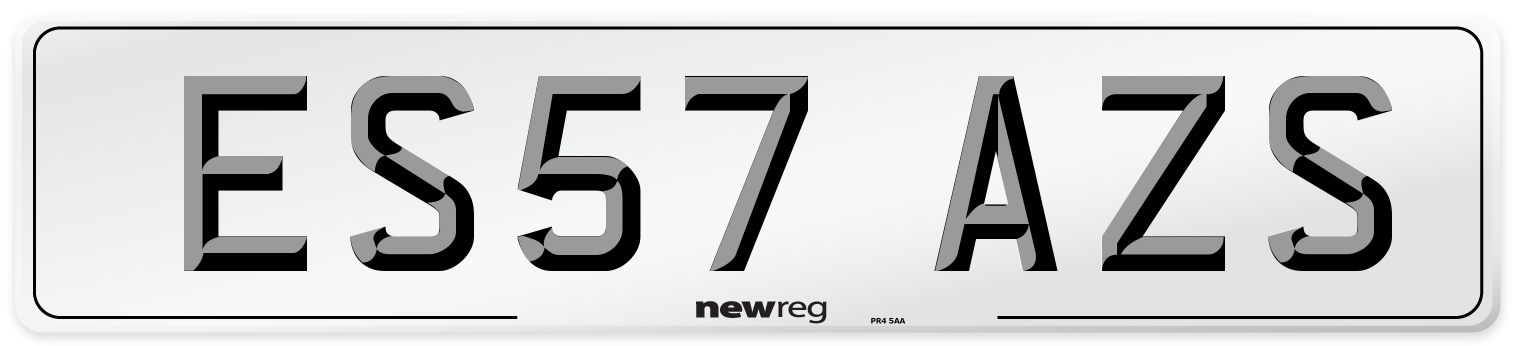 ES57 AZS Number Plate from New Reg